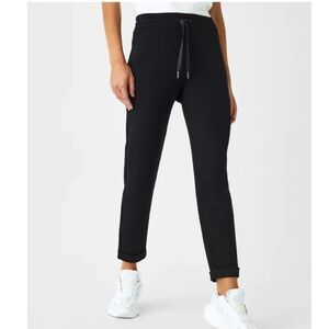 SPANX Air Essentials Tapered Pant Very Black Drawstring Waist Cuffed Ankle